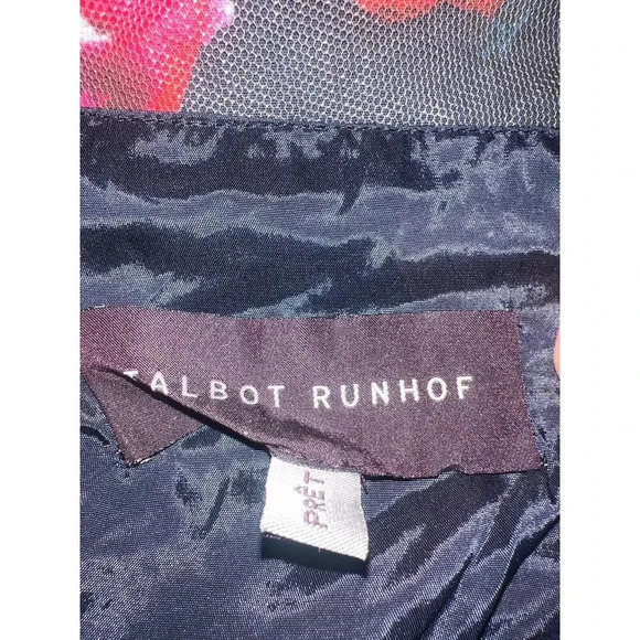 $2385 Talbot Runhof Downey Multicolor Floral Ruffle One Shoulder Dress Sz L - Picture 9 of 10